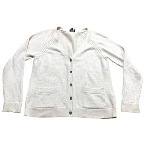 Pendleton Cream Knit Cardigan Sweater Size Medium Petite